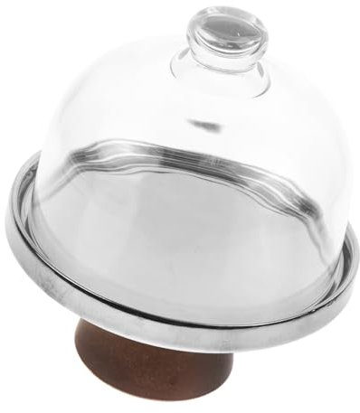 Gatuida Elegant Glass Cake Stand Silver Trim Cake Plate Display for Wedding Decorating Stand