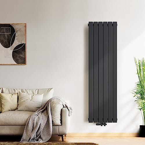 Radiatori da Bagno Radiatore Verticale Piatto 1600 x 460mm Radiatore Piatto Design Radiatore a Pannello Collegamento Centrale Antracite Radiatore da 850 Watt