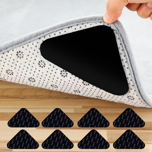 Pinzas para Alfombras Alluring - 8 Piezas Cinta Antideslizante Reutilizable y Lavable para Interiores y Exteriores