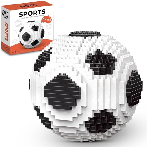 Mini Fußball Bausteine Set,Miniatur 3D Puzzle Fußball BAU-Set,850 Teile Fussball Bausteine Deko Modellbausatz Konstruktionsspielzeug Kreative Fussball Geschenke für Junge Menschen Und Fußball Fans