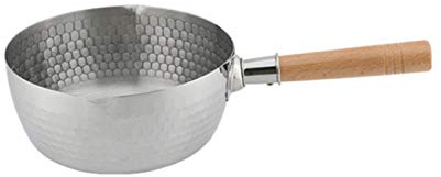 GPDNBIEU, 304 Stainless Steel Saucepan Milk Sauce Pan with Wooden Handle Traditional Japanese Multipurpose Cooking Tool for Kitchen(20cm/7.9in)