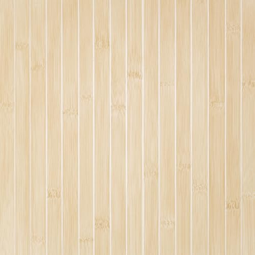 VEELIKE Papier Peint Imitation Bois Beige Panneaux en Bois Papier Adhesif pour Meuble Marron Clair 40 cm x 300 cm Faux Panneaux Muraux Striés Pour Bureau Chambre Plan de Travail Cuisine Amovible
