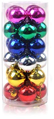 Ectkuee Ø 6 cm / 24pcs Stücke Weihnachtskugeln Set Deko Bunt glänzend Weihnachtsbaum Schmuck Anhänger Weihnachten Neujahr Gemischt