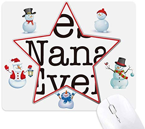 Best Ever English Letters Present Pattern Christmas Snowman Family Star Mouse Pad