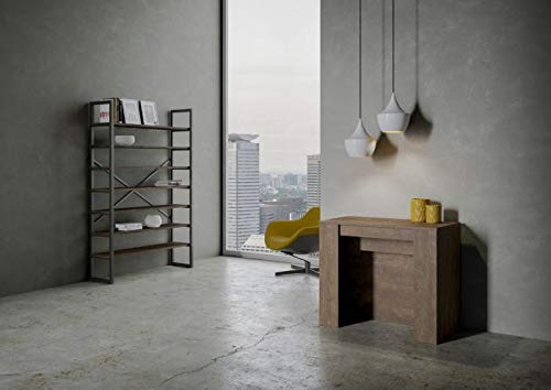 Itamoby Venus Console extensible, panneaux de noyer, longueur 90 cm, largeur 48 cm, hauteur 77 cm