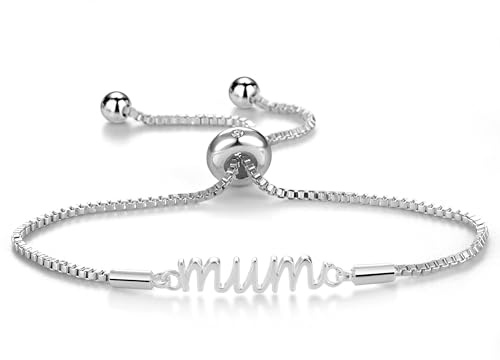 Philip Jones Silver Plated Mum Bracelet Created with Zircondia® Crystals