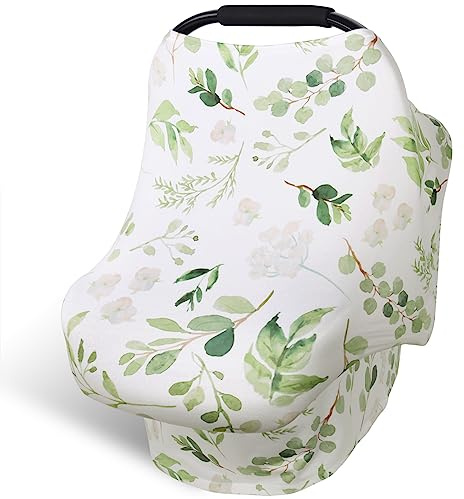Nursing Cover Breastfeeding Scarf, Car Seat Covers for Babies Infant Carseat Canopy, Stretchy Soft Breathable Multi-Use Cover Ups for Stroller High Chair Shopping Cart, Baby Essentials for Summer