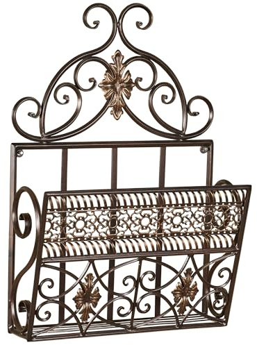 Touch of Class Charleston Wand-Organizer aus Metall, Bronze, Einzelbett, 33 cm B x 12,7 cm T x 48,3 cm H