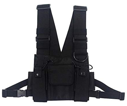 Longzhuo Tactical Chest Rig Pack, Laufende Brusttasche, Hip Hop Streetwear Taschen-Pack Rucksack, Funktionelles Gürteltaschen, Gaming Paintball Assault Weste, Chest Rig Bag
