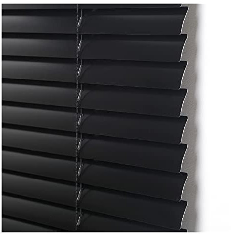 HWF Jalousien Schwarz Jalousien aus Aluminium Wasserdicht, 60cm/80cm/100cm/120cm/140cm breit, Verdunkelungsrollos für Schlafzimmer/Küche/Bad, 25mm breite Lamellen (Size : 140x120cm(55.1x47.2))