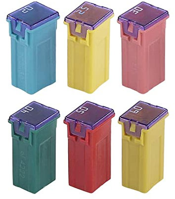 Gebildet 6pcs 12V-24V Forma Cuadrado Automotriz Fusibles Kit para Coche Auto(20A/25A/30A/40A/50A/60A)