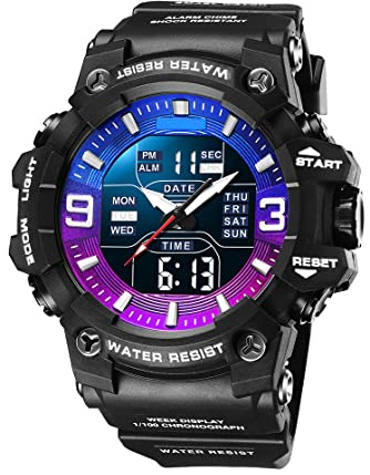 findtime Montre de sport tactique militaire pour homme - Étanche - Montre numérique robuste avec rétroéclairage LED - Alarme et chronomètre | Montre robuste avec rétroéclairage LED et chronomètre