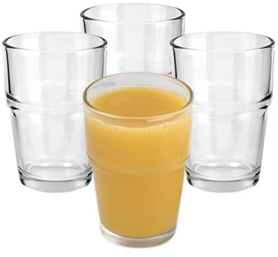 HOMESHOPA Stackable Drinking Glass, 170ml Crystal Clear Small Tumbler, Drinking Glasses for Water, Beverages & Cocktails, Transparent Glassware for Home, Kitchen & Parties, Dishwasher Safe (4)