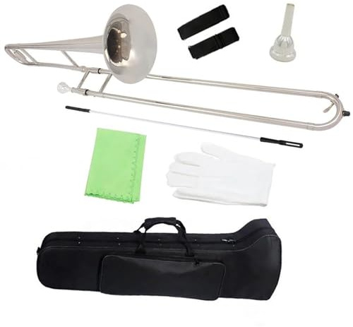 Altposaune In B-Ton, Versilbertes Messinginstrument, Posaune Mit Box Und Zubehör Posaune für Anfänger