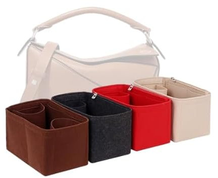 LinerLink Taschen-Organizer für Loew große Puzzle-Tasche (Taschengröße: 36,5 x 23 x 19 cm (L x H x T) | Handgefertigter Taschen-Organizer | individueller Tascheneinsatz | 2 mm Filztascheneinsatz (Rot,