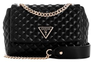 GUESS Rainee Quilt Convertible Xbody Flap Bag Black