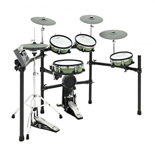 Gear4music DD700 Electronic Drum Kit with Hi-hat stand & Kick | Nine-Piece Kit with Dual-Zone Mesh Pads and Choke-Able Cymbals, Bluetooth Play-Along, Real Hi-Hat Stand and Kick Pedal