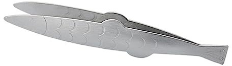 TOPBATHY Fish Bone Tweezer and Stainless Steel Fish Bone Clip Set Slant Flat Tweezers Portable Food Clips 3pcs Kitchen Tool for Seafood Cooking