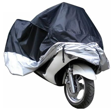 Motorradabdeckung Universal Outdoor Motorrad Abdeckung ML XL XXL XXXL XXXXL UV-Schutz Fahrrad Regen Staubdicht Roller Abdeckungen Wasserdicht Motorrad Abdeckplane(Silver and Blue,L 220x95x110 cm)