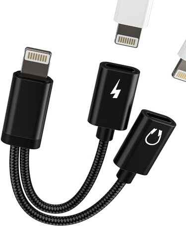Adaptador doble Lightning auriculares audio auriculares cable accesorios AUX cargador jack cable para Apple iPad para iPhone 14 13 XR Headphone SDopiador carga radio adaptador auriculares dongle ip-2L