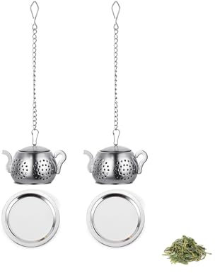YiYFiT Teapot Tea Infuser with Drip Tray,304 Stainless Steel Tea Infuser Tea Strainers Tea Filter Set Tea Steeper for Loose Leaf Tea, Herbal Tea, Mugs Teapots Spice