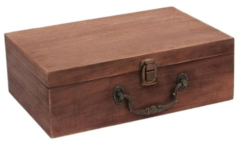 XUCZHAI Holz-Desktop-Boxen in tiefer Farbe, Vintage-Holz-Schmuck-Aufbewahrungsbox, Holz-Aufbewahrungswürfel