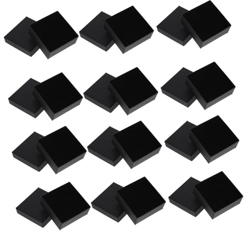 BEBEMOKO 12stücke Schmuck Aufbewahrungsboxen Schwarz Mit Prägung Und Schaumstoffeinlage Wiederverwendbare Boxen Für Halsketten Armbänder Ringe Und Ohrringe Praktisch Und Dekorativ Für Gesch