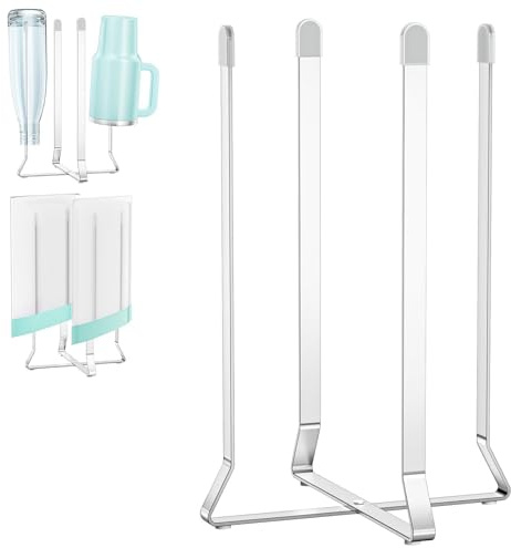 XILIMOR Scolabottiglie per Borracce Riutilizzabile per Scola Bottiglie Cucina in acciaio Inox per Scola Borracce Salvaspazio per Sacchetti di Plastica, Bottiglie e Tazze