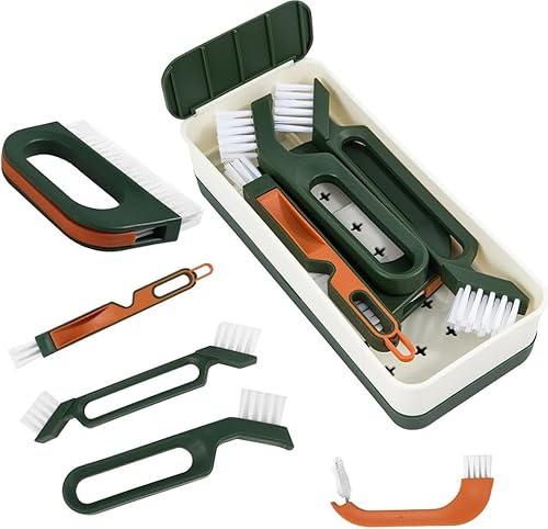 7 in 1 Fugenreinigungsbürste Kit, Keramikfliese Reinigungsbürste Kit, Fugenbürste und Spaltreinigungsbürste für Die Tiefenreinigung von Duschen Böden Bad und Küche