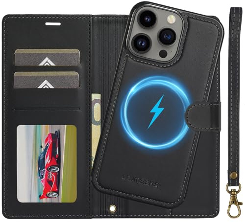 Ailicici für iPhone 15 Pro Max Hülle, 2-IN-1 Abnehmbare Magnetische Hülle, Kabelloses Laden, Kartenfach Leder Case, Handyhülle RFID Klapphülle, Schutzhülle für iPhone 15 Pro Max Hülle