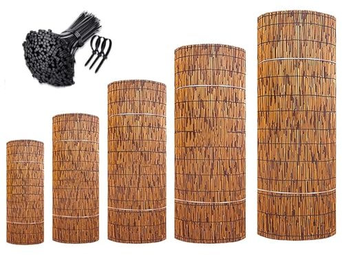 Recinzione in bambù Recinto di Canne di Privacy Schermi di bambù per Giardino Rotoli di Recinzione Naturale Stuoia di Bamboo Resistente alle Intemperie