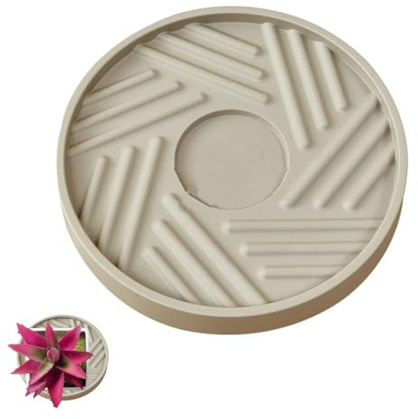 Generico Stand da pianta rotolare-Carrello in Vaso in Metallo Rotondo Pesante | Base Rullo di fioriere a Ruote | Rollings Plants Caddy Adatto per l'arredamento del Giardino Mobilità Esterna Interna