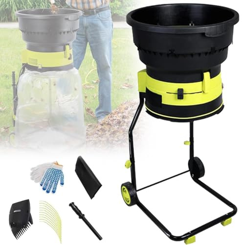 Qiang Trituradora De Jardín Eléctrica Portátil, Biotrituradora De Hojas 2500w,Gran Relación De Trituración 17:1,Fácil Transporte,para Molienda Rápida Y Eficiente Powercord×60m