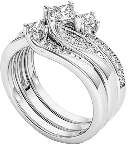 Generiskt silver guld kändisringar delikat design knut set ring ljus lyx hög kvalitet ring simvingar ringar