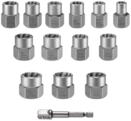 Hitburu Extracteur de Boulons Cassés | Outils A Main Pour Boulons Abimes - Démonte-Vis et Cassés | Pour Vis Rondes Cassées Automobile Motos Travail Du Bois Appareils Atelier