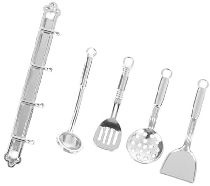 Kfwfuaee Set di utensili da cucina in miniatura Cucchiaio pala in lega realistica per case delle bambole Accessorio giocattolo Utensili di simulazione Strumenti per case delle bambole salvaspazio