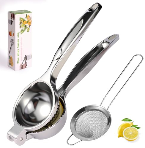 Presse Citron Manuel, Presse Agrumes avec Filtre Inox, 7 cm, Maximum de Jus | Alliage de Zinc Robuste • Antirouille • Pour Cuisine, Bar et Cocktails • Passe au Lave-vaisselle
