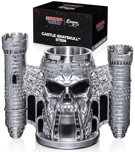 Dragon Glassware x Masters of the Universe Castle Grayskull Tankard, 16 oz | Stainless Steel Inner, Resin Outer Sculpt; Official Masters of the Universe 2026 Movie Stein