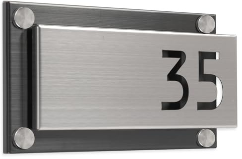 WAFMMTT Numéros de Maison Personnalisé en Acier Inoxydable, Effet 3D, Processus de Découpe, pour Porte, Maison et Hôtel (Argent)