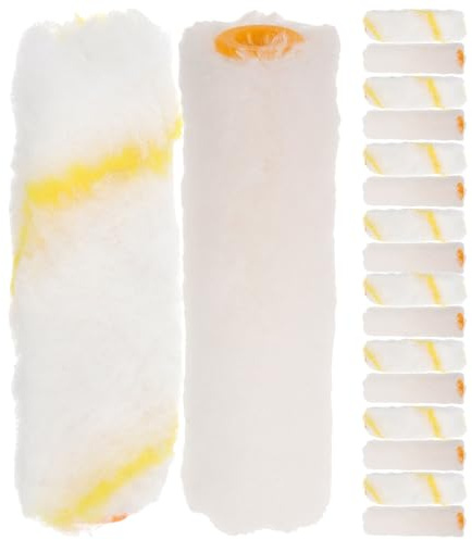OSOLADY 20 fundas pequeñas para rodillos de pintura para retoques - Fundas de rodillo sin pelusa de 10 cm - Suministros de pintura recargables para puertas, muebles, bordes y paredes.