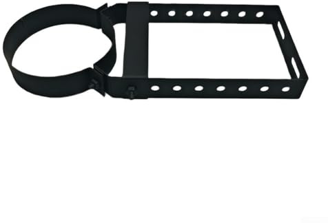 PureBowlic Supporto regolabile in acciaio inox per canna fumaria da 150 mm, per stufa, camino, bruciatore a legna, supporto sicuro per montaggio a parete, resistente, clip di fissaggio nera (150 corti