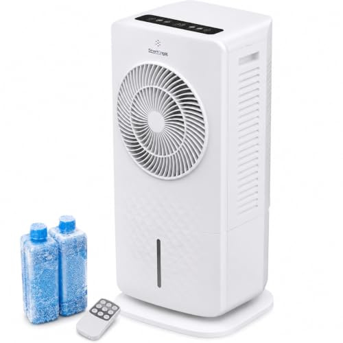 Climatizador Evaporativo Silencioso 5.5L Ventilador con Agua y Hielo Enfriador de Aire Portatil Tactil y Mando a Distancia Climatizador Habitaciones Autonomia 12 H para Uso Diario - Xsquo