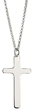 Aka Gioielli® - Kreuz Kette 925 Sterling Silber Rhodiniert, kreuz anhänger kommunion