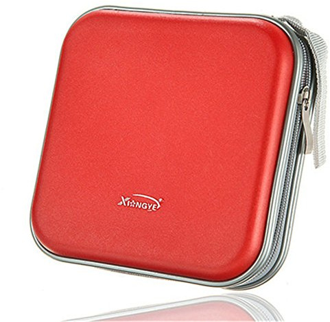 DUBENS 40 Disc CD DVD VCD DJ Storage Media Holder Case Box Tasche Tragetasche, Aufbewahrung Hülle Etui Hart Gehäuse (Rot)