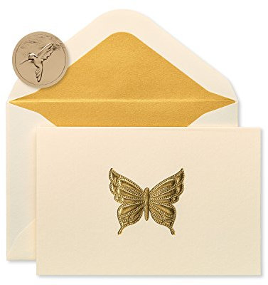 Papyrus Blanko-Karten mit Umschlägen, Goldfarbener Schmetterling, 16 Stück – 5228233