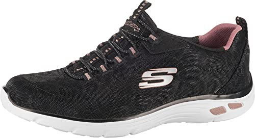 Skechers Women's Empire D'lux-spotted Trainers, Black Black Rose Gold Bkrg, 3 UK
