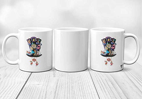 Tazza in ceramica Alice nel Paese delle Meraviglie, originale e resistente, stampata in Francia