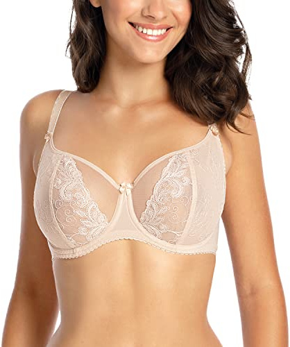 Gaia Reggiseno Non Imbottito Elegante con Ricami 1026 ADA, Beige,2E