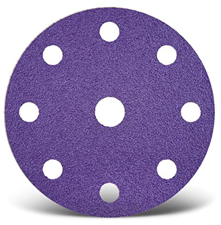MENZER Titanium HD Klett-Schleifscheiben, 150 mm, 9-Loch, f. Exzenterschleifer, Keramik-Mix (50 Stk.) K240