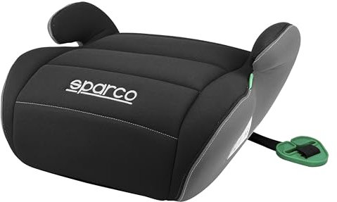 Sparco Rialzo per seggiolino auto per bambini Nero/Grigio i-Size per bambini e bambine. Approvato ECE R129/03 125-150 cm. Con rivestimento lavabile di 3 cm. Realizzato in ABS ad alta resistenza
